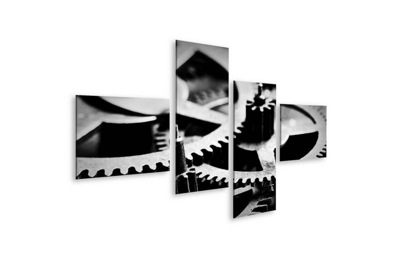 islandburner Leinwandbild Bild auf Leinwand Grunge Gear Cog Räder Schwarz Weiß Hintergrund Indus von islandburner
