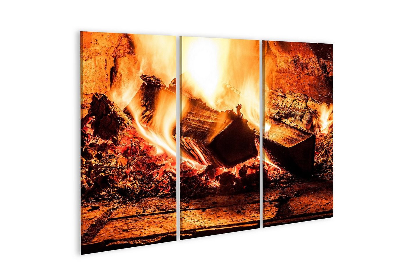 islandburner Leinwandbild Bild auf Leinwand Kamin Mit Einem Lodernden Feuer Foto Wandbild Leinw von islandburner