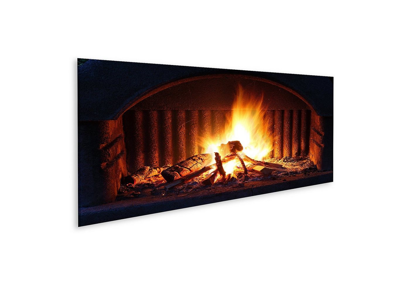 islandburner Leinwandbild Bild auf Leinwand Kamin mit Feuer in der Nacht Outdoor-Aufnahme Wandbi von islandburner