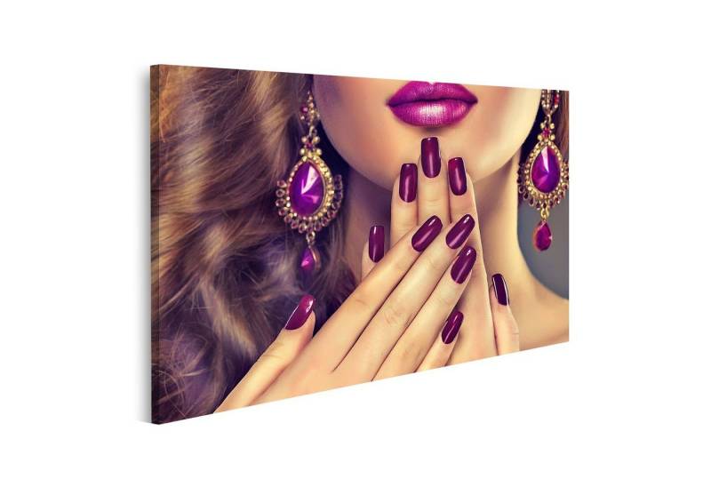 islandburner Leinwandbild Bild auf Leinwand Luxus Mode Stil Nägel Maniküre Kosmetik Makeup und l von islandburner