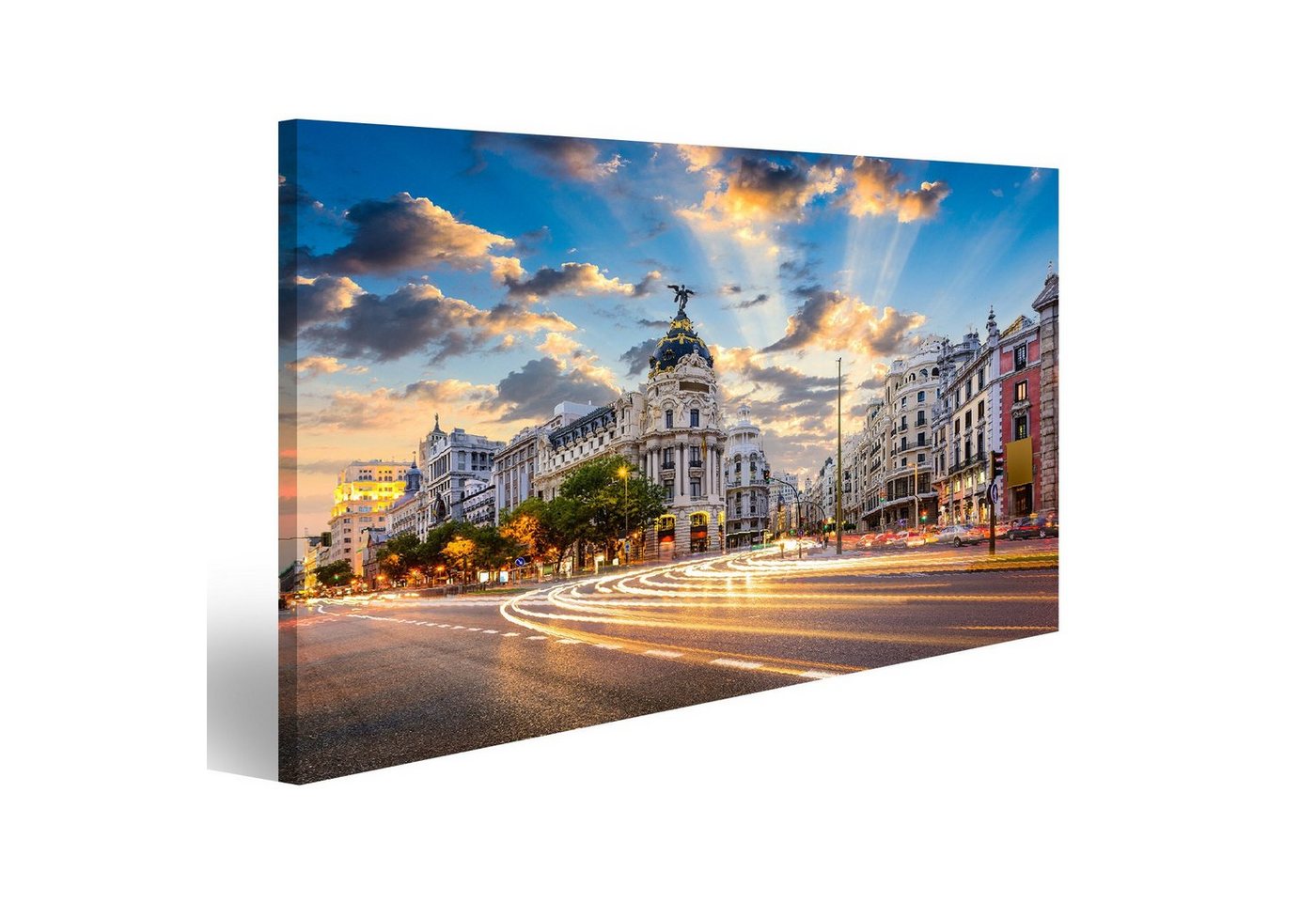 islandburner Leinwandbild Bild auf Leinwand Madrid Spanien Stadtbild In Der Calle De Alcalá Und von islandburner