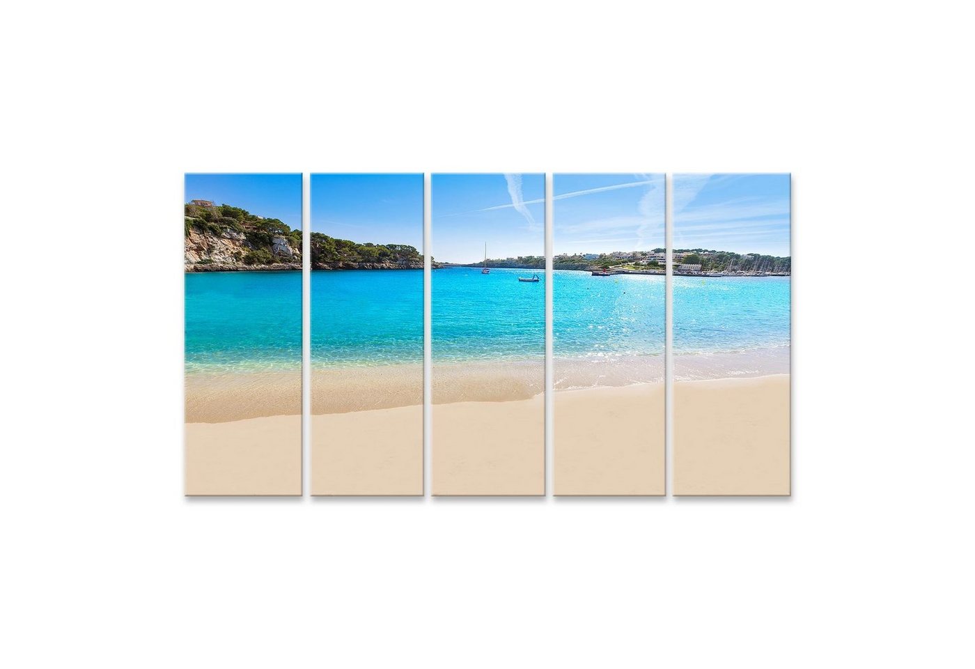 islandburner Leinwandbild Bild auf Leinwand Mallorca Porto Cristo Strand in Manacor auf der Bale von islandburner