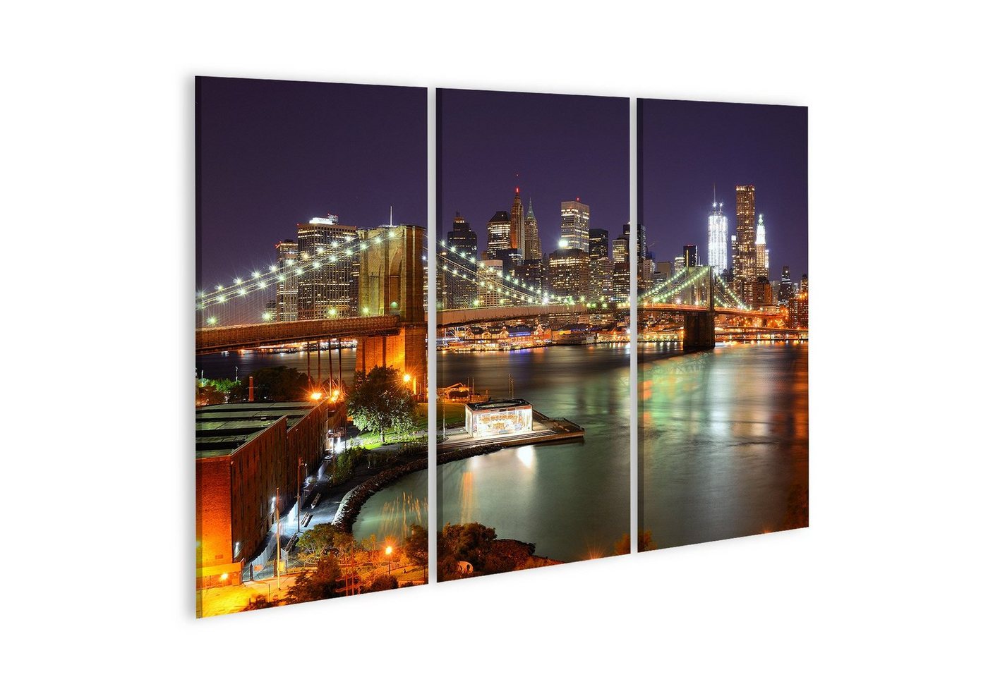 islandburner Leinwandbild Bild auf Leinwand Manhattan Skyline Wandbild Poster Kunstdruck Bilder von islandburner