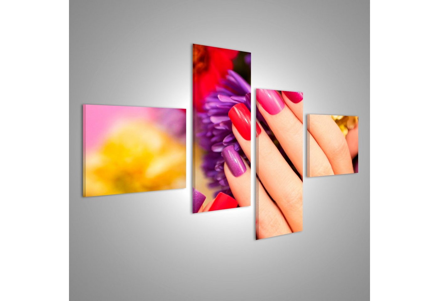 islandburner Leinwandbild Bild auf Leinwand Maniküre Mit Lack In Den Farben Der Natur Bedeckt W von islandburner