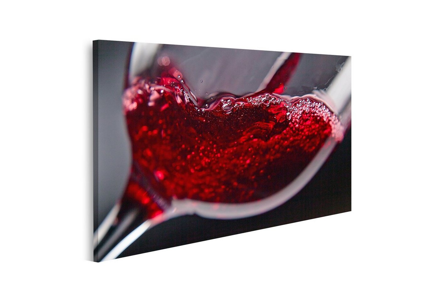 islandburner Leinwandbild Bild auf Leinwand Rotwein Weinglas Schwarzer Hintergrund Wandbild Post von islandburner