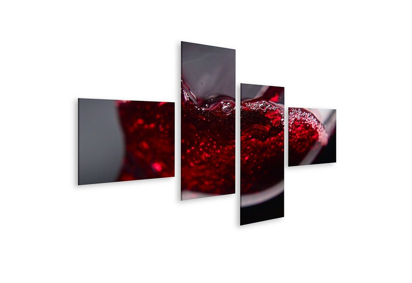 islandburner Leinwandbild Bild auf Leinwand Rotwein im Weinglas auf schwarzem Hintergrund Wandbi von islandburner