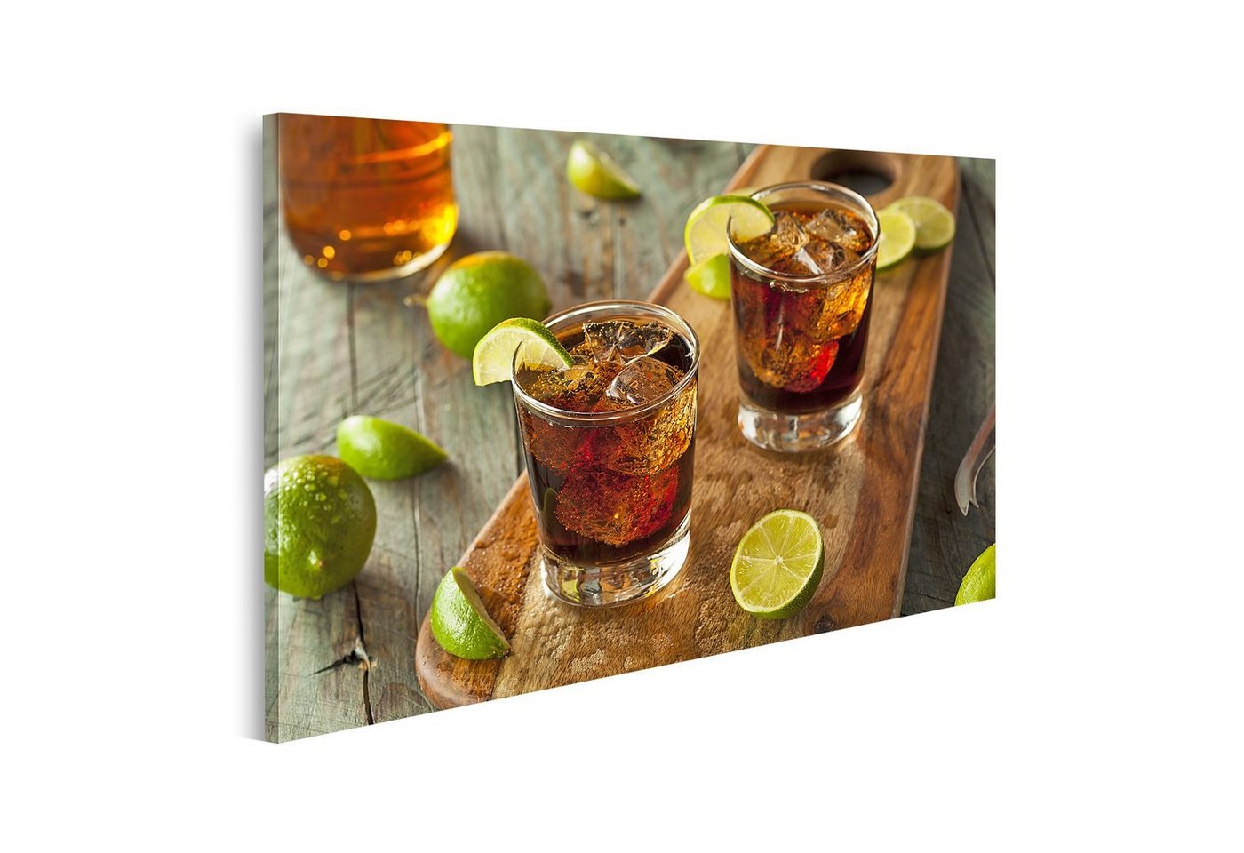 islandburner Leinwandbild Bild auf Leinwand Rum Cola Libre Limoneneis Wandbild Poster Kunstdruck von islandburner