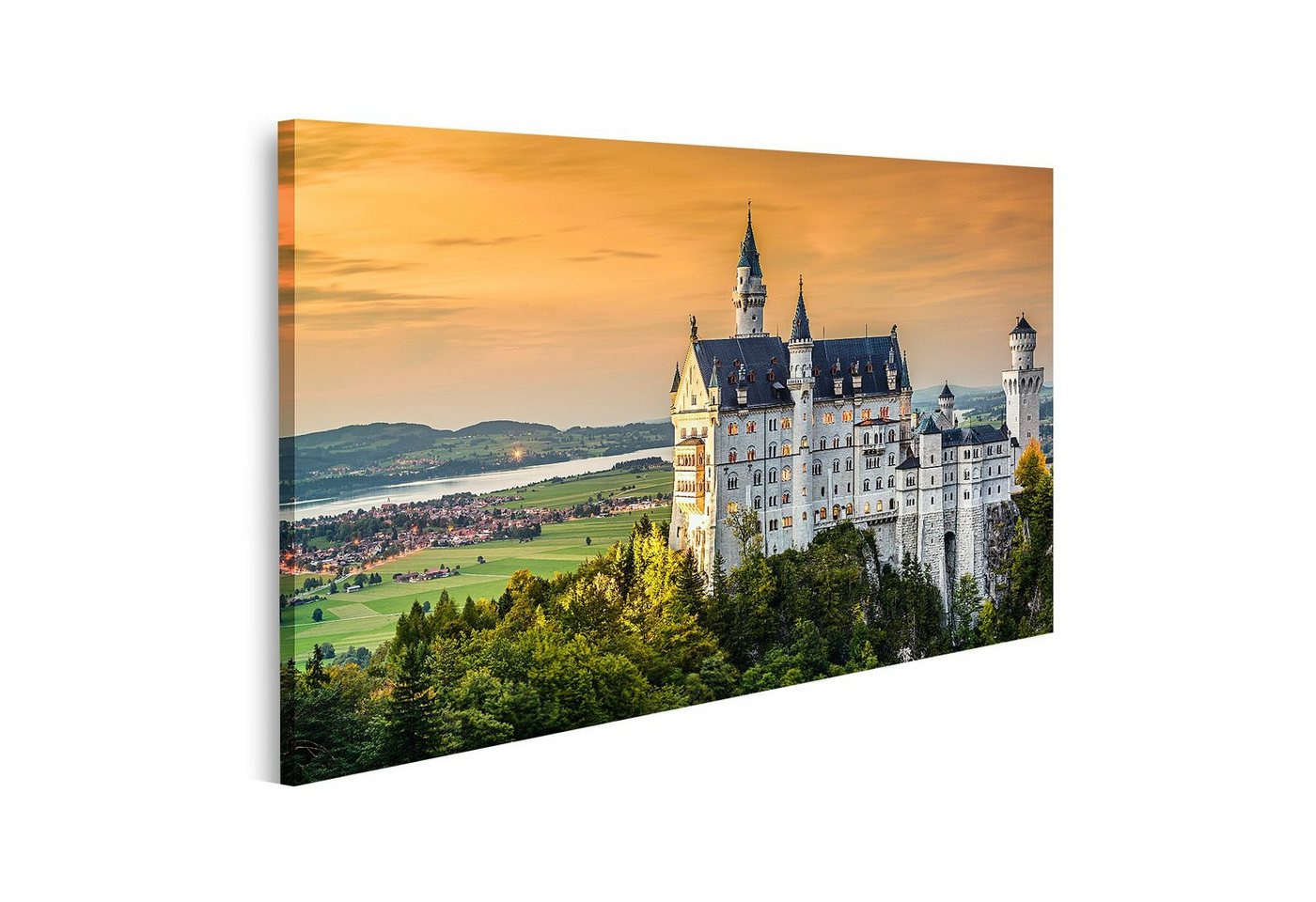 islandburner Leinwandbild Bild auf Leinwand Schloss Neuschwanstein in den bayerischen Alpen von von islandburner