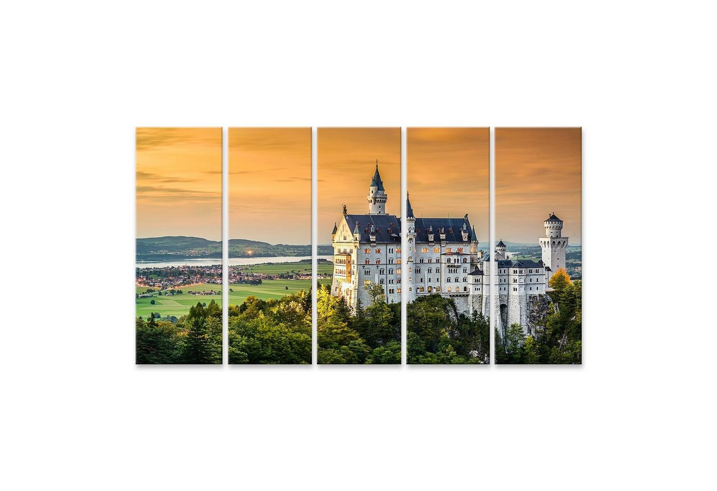 islandburner Leinwandbild Bild auf Leinwand Schloss Neuschwanstein in den bayerischen Alpen von von islandburner