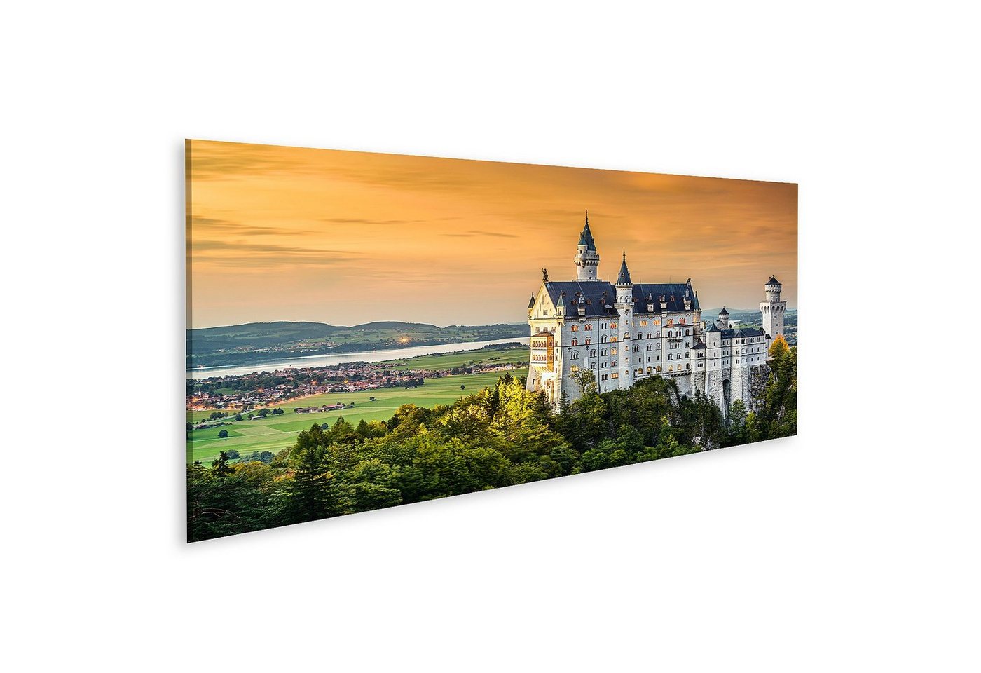 islandburner Leinwandbild Bild auf Leinwand Schloss Neuschwanstein in den bayerischen Alpen von von islandburner