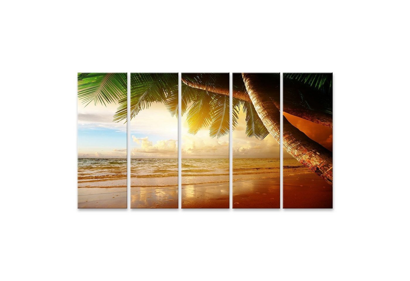 islandburner Leinwandbild Bild auf Leinwand Sonnenaufgang am Karibikstrand Wandbild Poster Kunst von islandburner