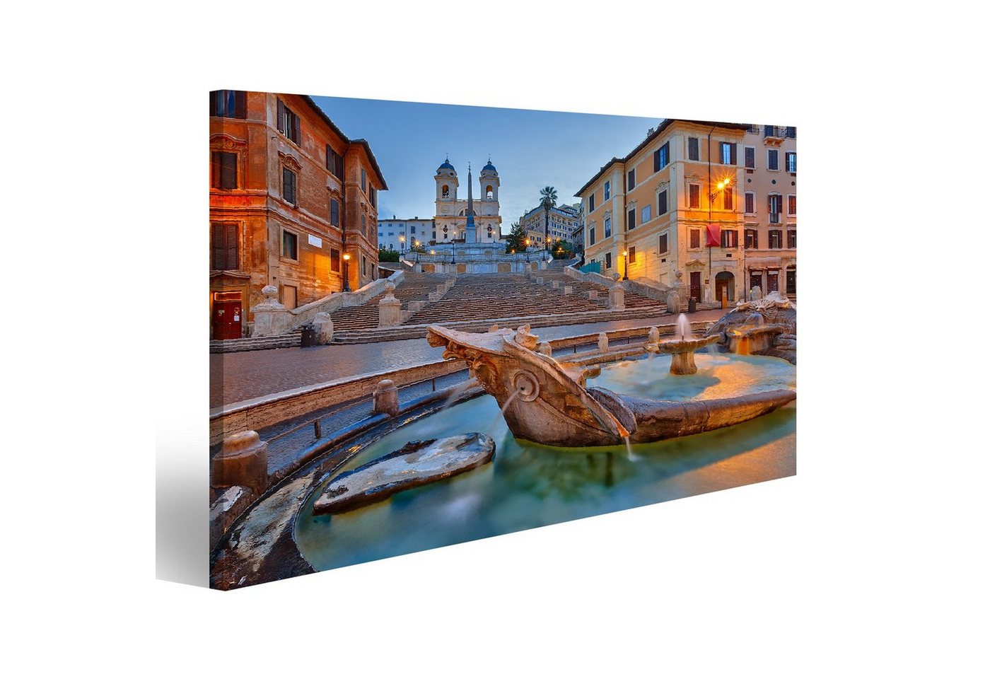islandburner Leinwandbild Bild auf Leinwand Spanische Treppe In Der Dämmerung In Rom Italien Wa von islandburner