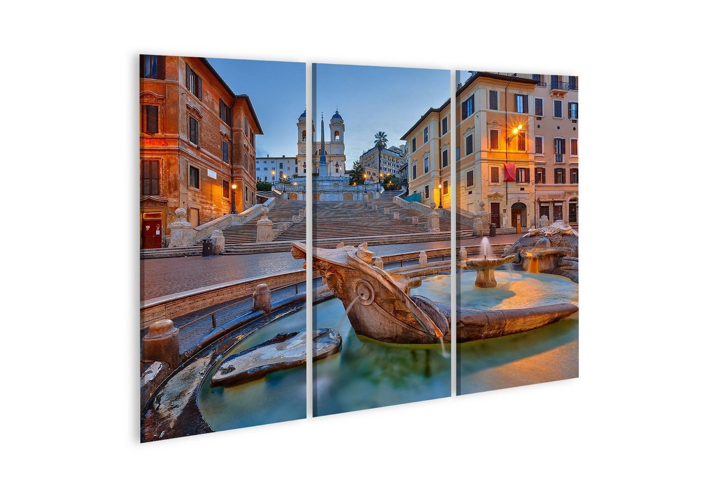 islandburner Leinwandbild Bild auf Leinwand Spanische Treppe In Der Dämmerung In Rom Italien Wa von islandburner