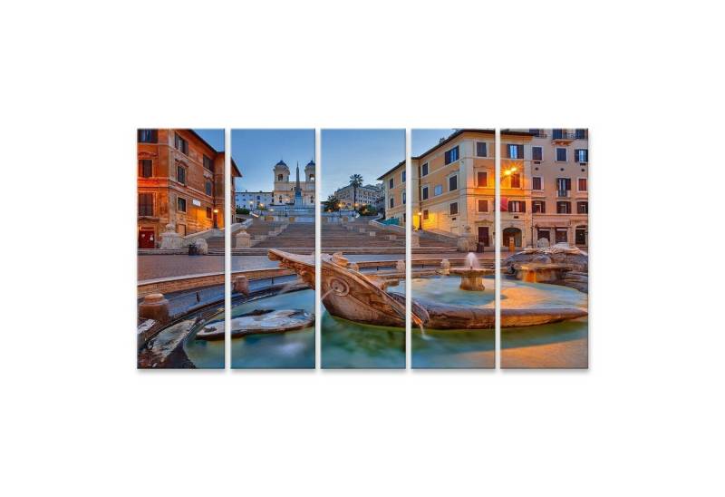 islandburner Leinwandbild Bild auf Leinwand Spanische Treppe In Der Dämmerung In Rom Italien Wa von islandburner