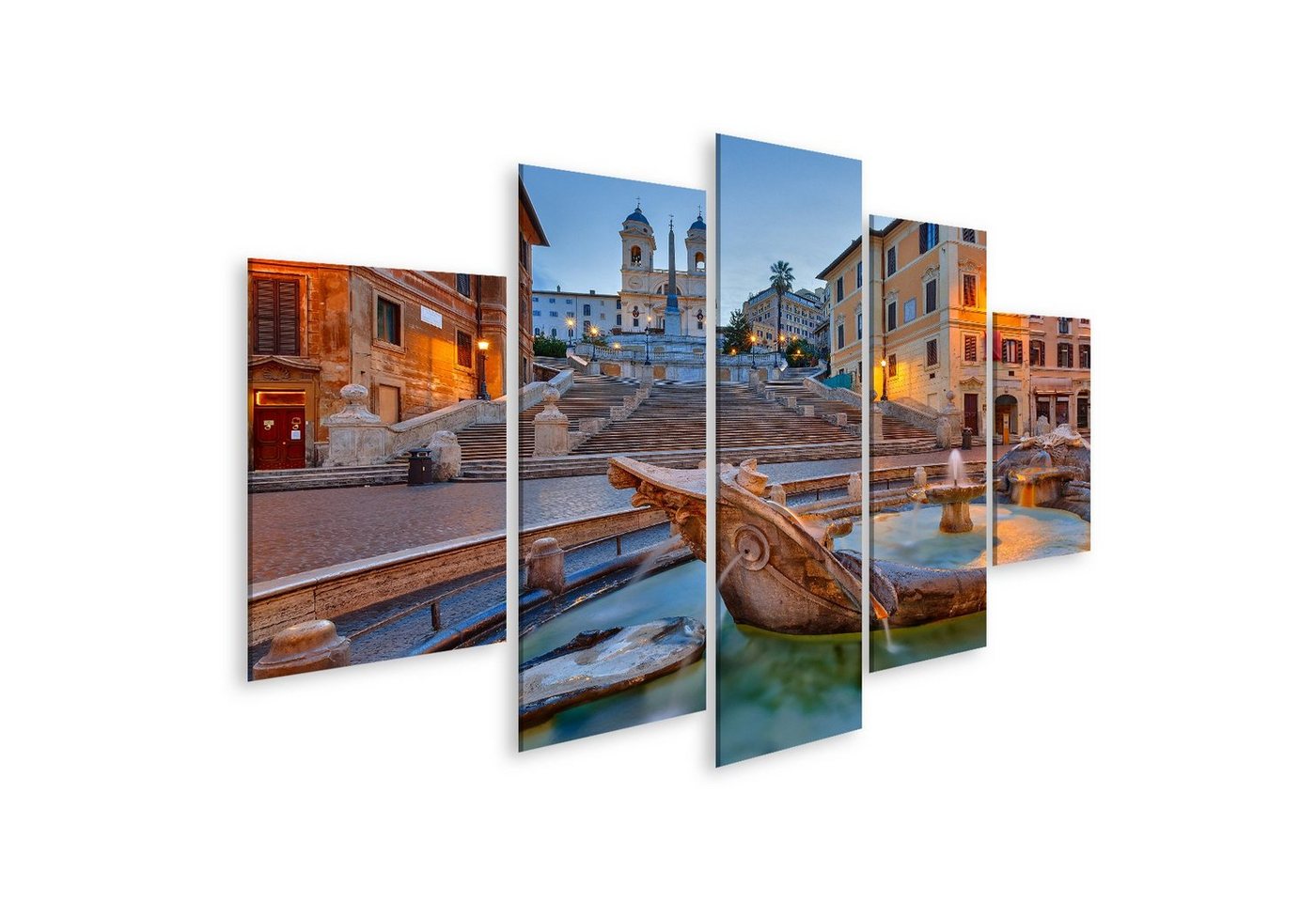islandburner Leinwandbild Bild auf Leinwand Spanische Treppe In Der Dämmerung In Rom Italien Wa von islandburner