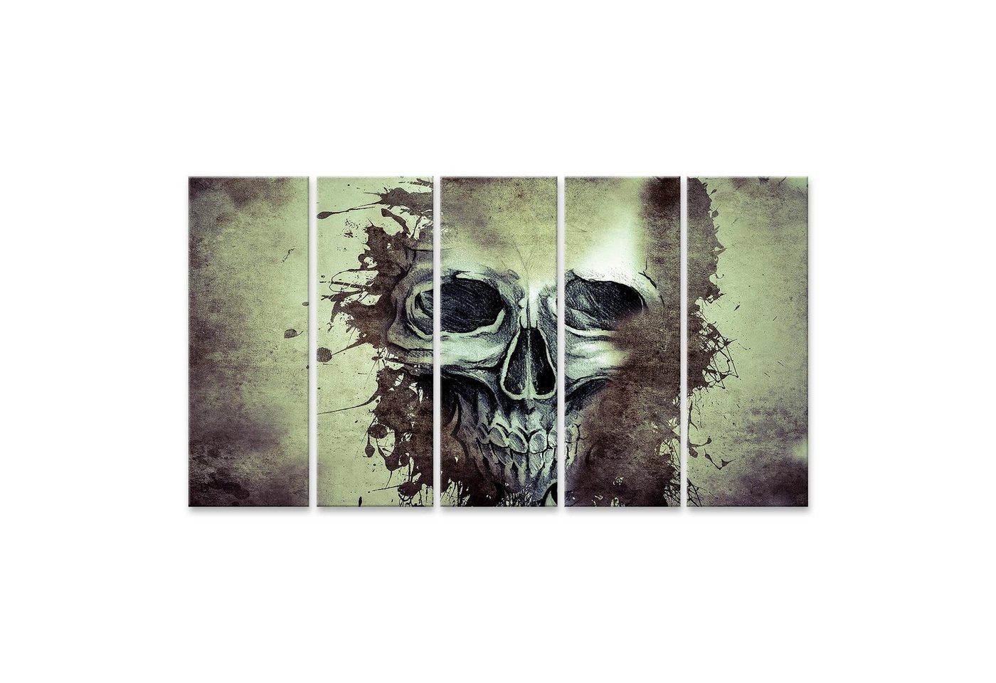 islandburner Leinwandbild Bild auf Leinwand Tattoo Evil Design mit Totenkopf über antikem Papier von islandburner
