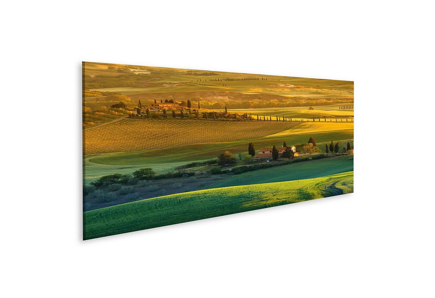 islandburner Leinwandbild Bild auf Leinwand Toskana Italien Wandbild Poster Kunstdruck Bilder 120x40cm Panorama von islandburner