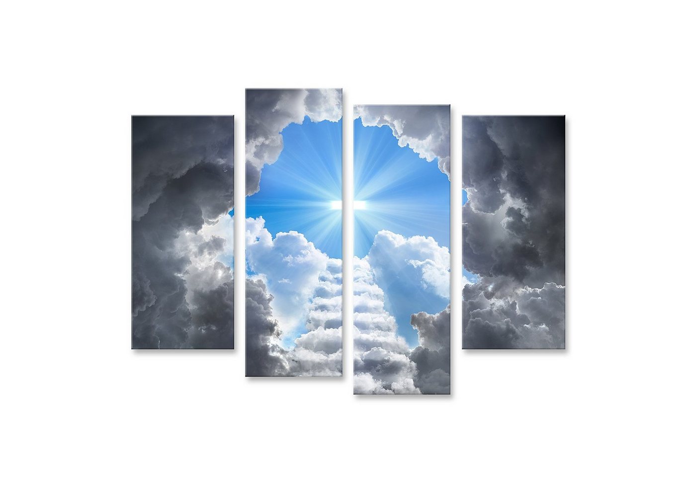 islandburner Leinwandbild Bild auf Leinwand Treppe Zum Kreuz Licht Ende Tunnel Jesus Gott Wandbi von islandburner