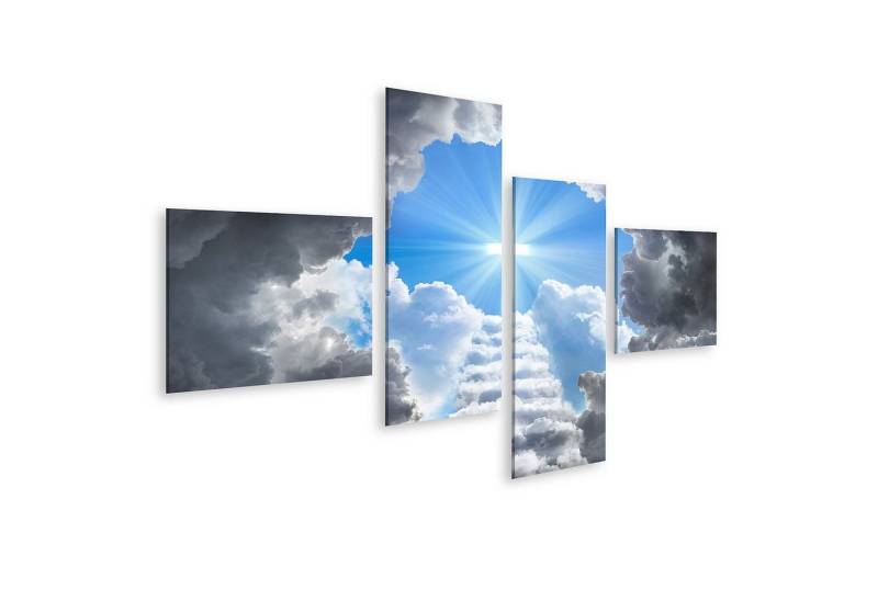 islandburner Leinwandbild Bild auf Leinwand Treppe Zum Kreuz Licht Ende Tunnel Jesus Gott Wandbi von islandburner