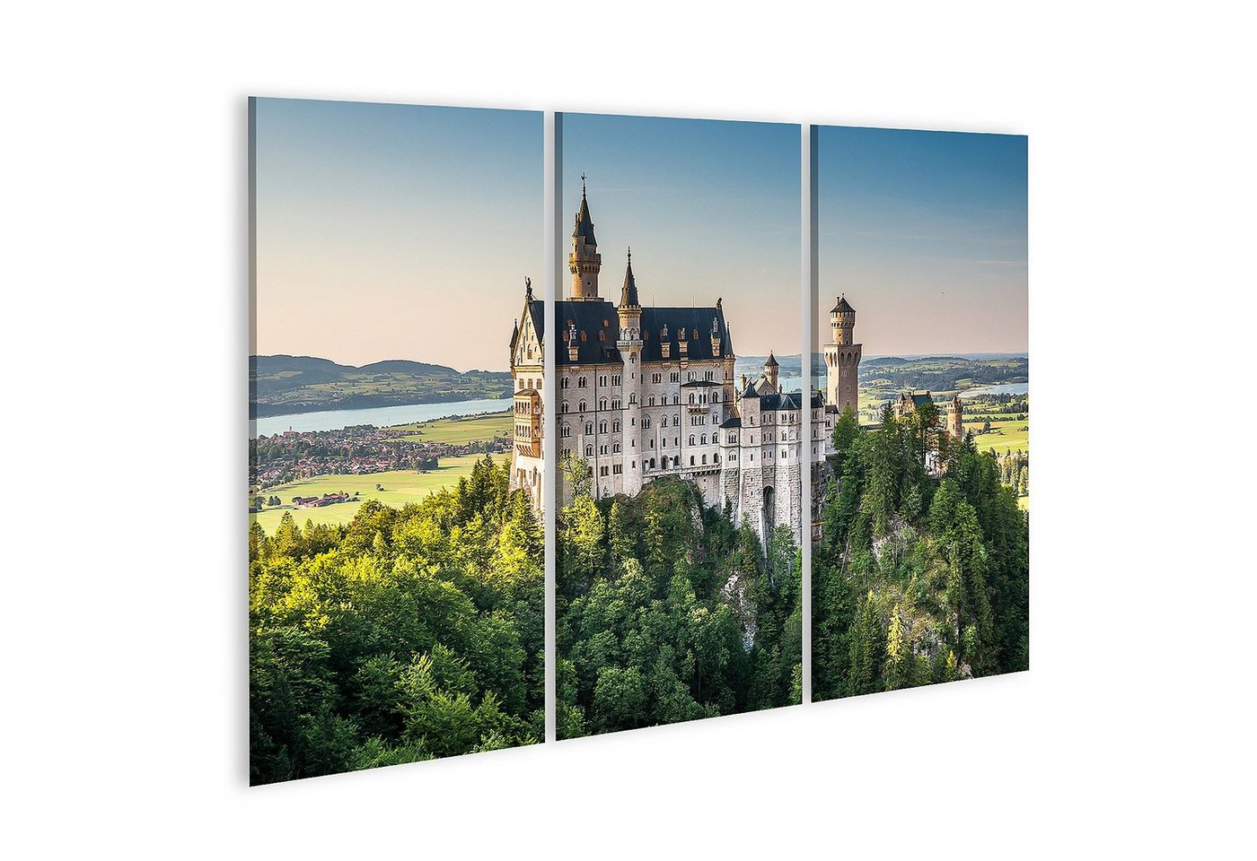 islandburner Leinwandbild Bild auf Leinwand Weltberühmtes Schloss Neuschwanstein in schönem Aben von islandburner