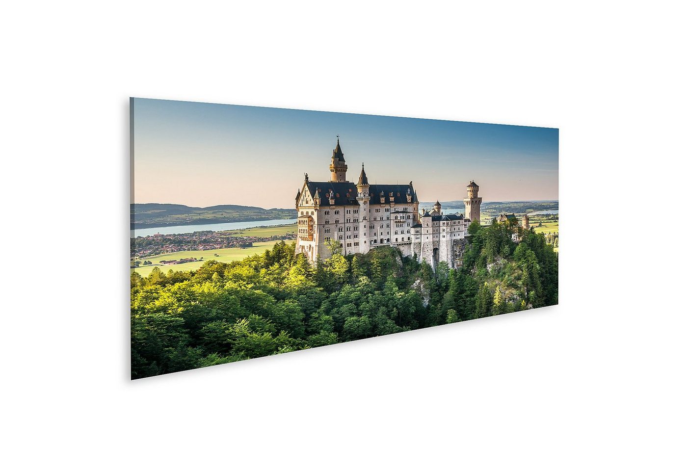 islandburner Leinwandbild Bild auf Leinwand Weltberühmtes Schloss Neuschwanstein in schönem Aben von islandburner