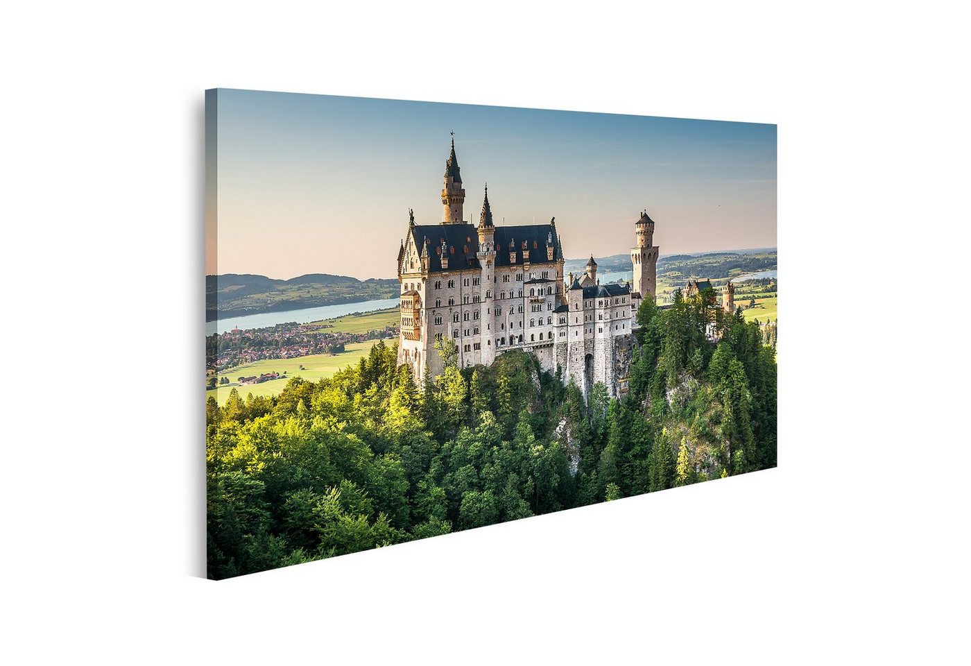 islandburner Leinwandbild Bild auf Leinwand Weltberühmtes Schloss Neuschwanstein in schönem Aben von islandburner