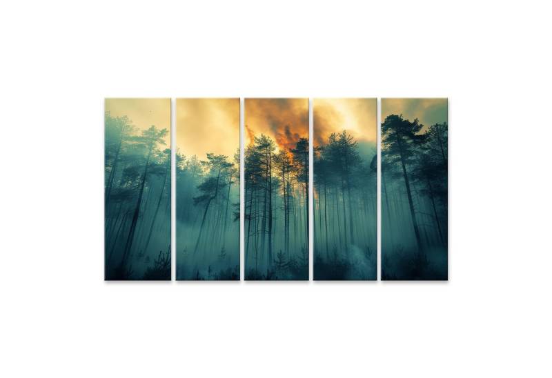 islandburner Leinwandbild Bild eines Waldbrandes: Verkohlte Bäume, dichter Rauch, Natur in Not F islandburner Leinwandbild Bild eines Waldbrandes: Verkohlte Bäume, dichter Rauch, Natur in Not F von islandburner