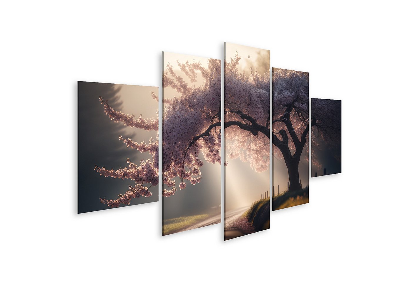 islandburner Leinwandbild Blühende Sakura Baum Frühling Natur Zart Rosa Blüht Morgen N Bilder von islandburner