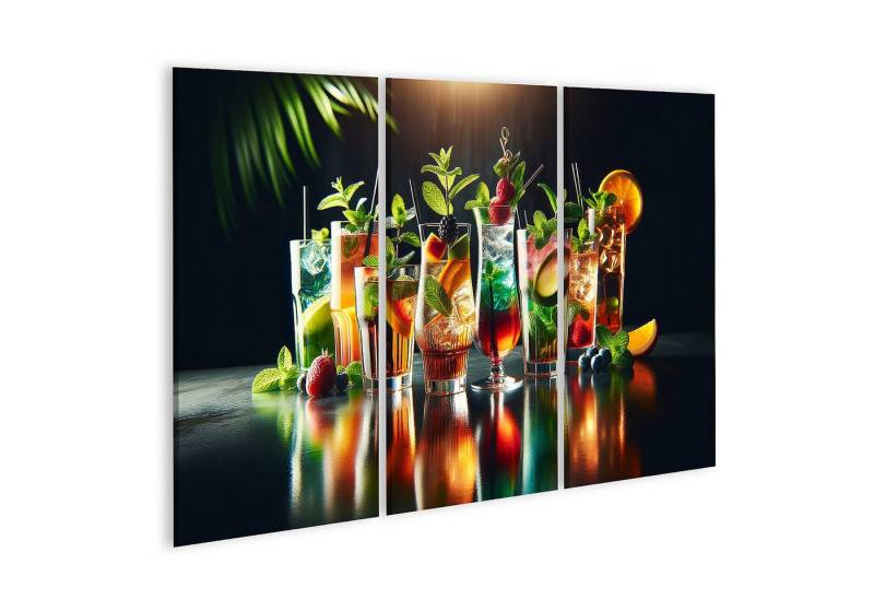 islandburner Leinwandbild Bunte Erfrischungsgetraenke mit Obst und Kraeutern auf einem Tisch islandburner Leinwandbild Bunte Erfrischungsgetraenke mit Obst und Kraeutern auf einem Tisch von islandburner