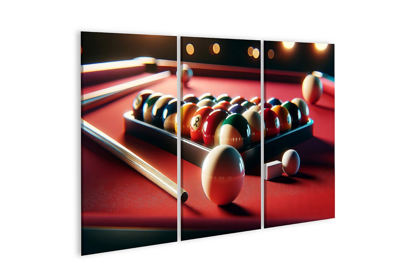 islandburner Leinwandbild Buntes Billardspiel auf rotem Billard Tisch islandburner Leinwandbild Buntes Billardspiel auf rotem Billard Tisch von islandburner