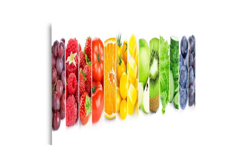 islandburner Leinwandbild Collage Obst Gemüse Beeren Frische Lebensmittel Gesund Bilder von islandburner