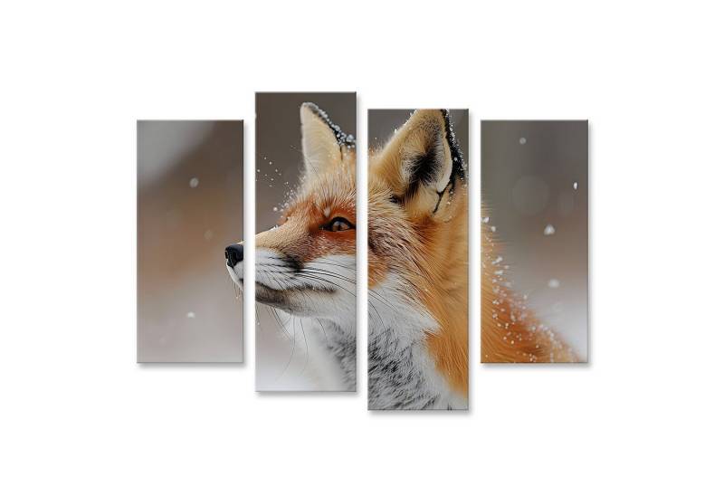 islandburner Leinwandbild Detailreiches Wandbild: Fuchs im Schnee, sein Fell meisterhaft hervorg von islandburner