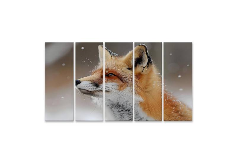 islandburner Leinwandbild Detailreiches Wandbild: Fuchs im Schnee, sein Fell meisterhaft hervorg von islandburner