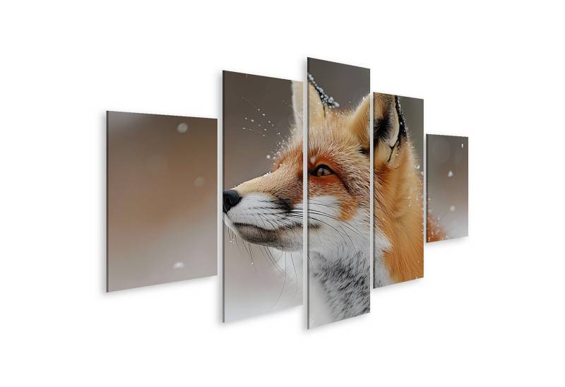 islandburner Leinwandbild Detailreiches Wandbild: Fuchs im Schnee, sein Fell meisterhaft hervorg von islandburner