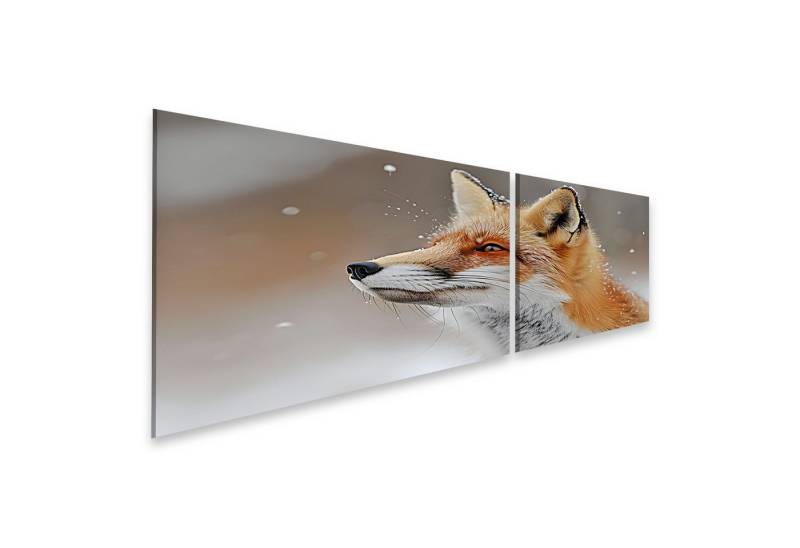 islandburner Leinwandbild Detailreiches Wandbild: Fuchs im Schnee, sein Fell meisterhaft hervorg von islandburner