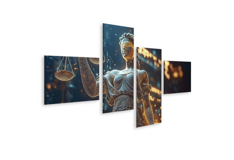 islandburner Leinwandbild Digitale Justitia im Lichternetz Wandbild islandburner Leinwandbild Digitale Justitia im Lichternetz Wandbild von islandburner