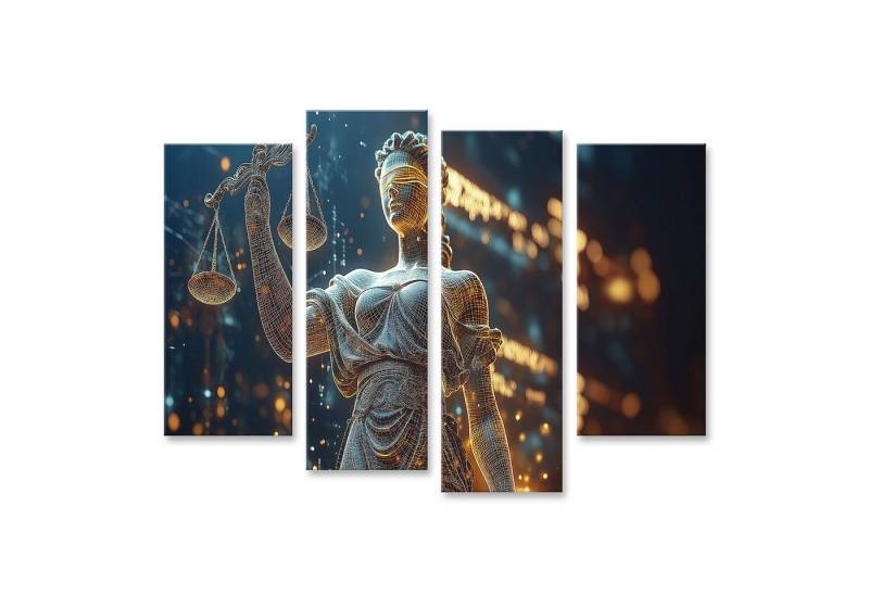 islandburner Leinwandbild Digitale Justitia im Lichternetz Wandbild islandburner Leinwandbild Digitale Justitia im Lichternetz Wandbild von islandburner