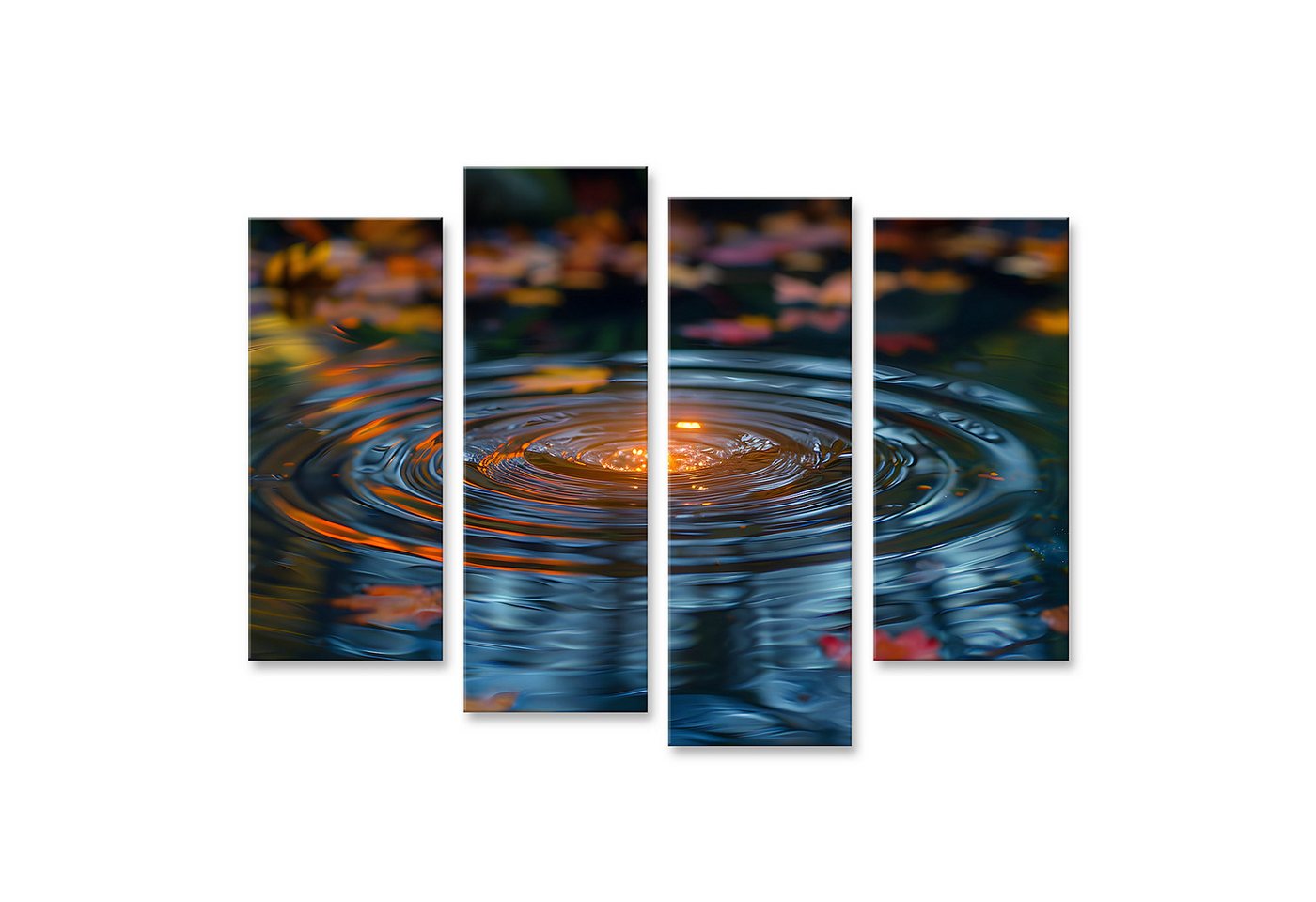 islandburner Leinwandbild Eine sanft flackernde Kerze, die sacht auf Wasser schwebt Badezimmer D von islandburner