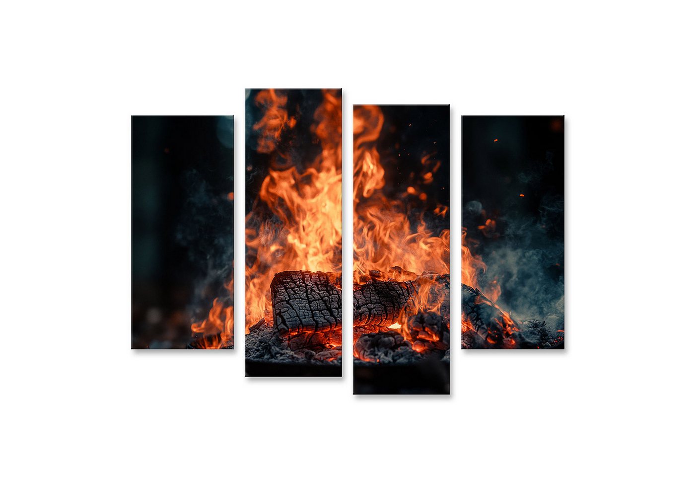 islandburner Leinwandbild Flammendes Holz im Lagerfeuer Wandbild islandburner Leinwandbild Flammendes Holz im Lagerfeuer Wandbild von islandburner