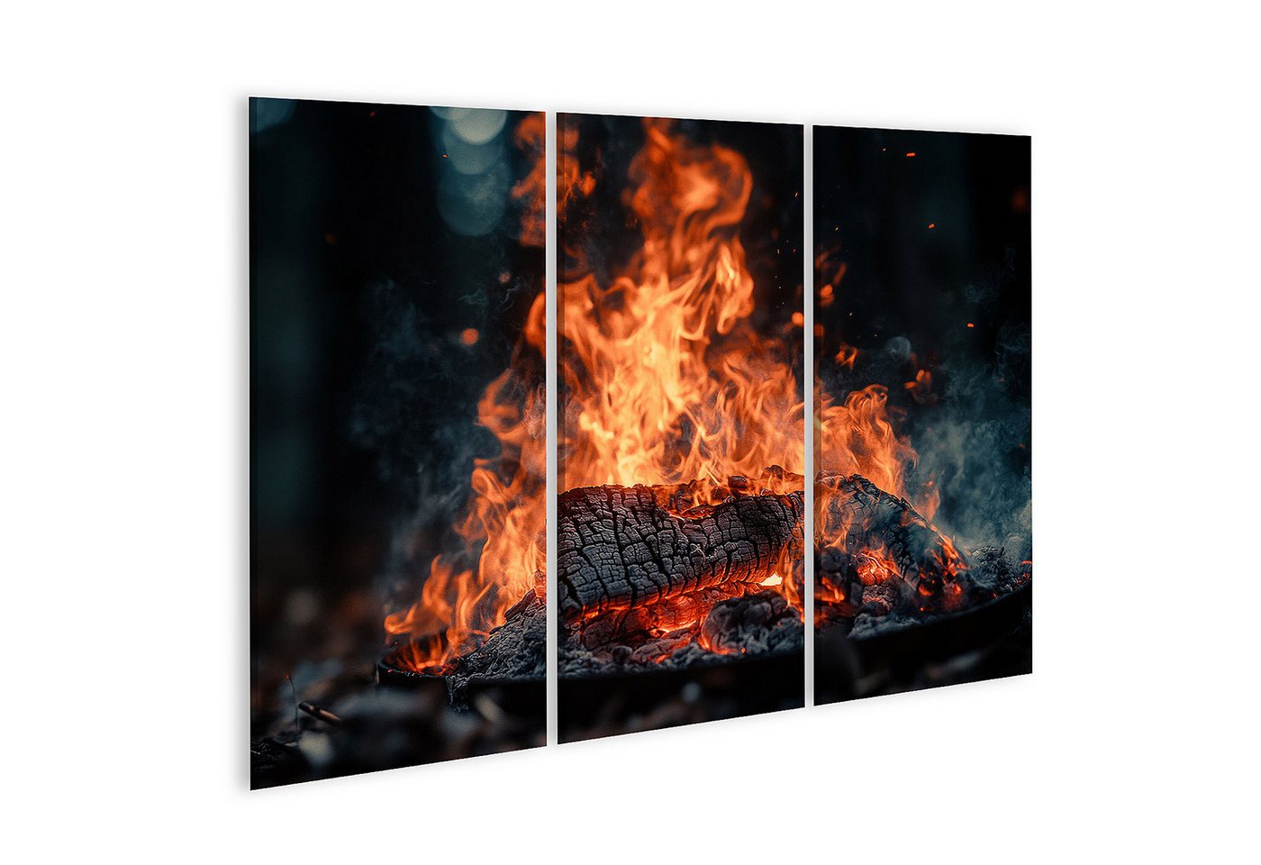 islandburner Leinwandbild Flammendes Holz im Lagerfeuer Wandbild islandburner Leinwandbild Flammendes Holz im Lagerfeuer Wandbild von islandburner