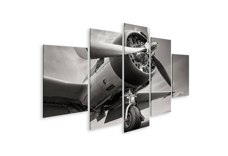 islandburner Leinwandbild Flugzeug Historisches Flugzeug vor dramatischem Himmel 152A Bilder von islandburner