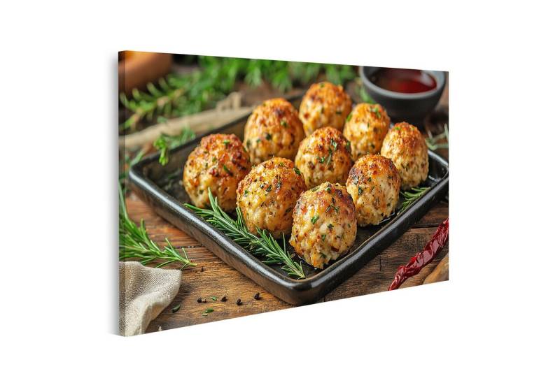 islandburner Leinwandbild Frische selbstgemachte Knödel auf einem Tablett serviert von islandburner