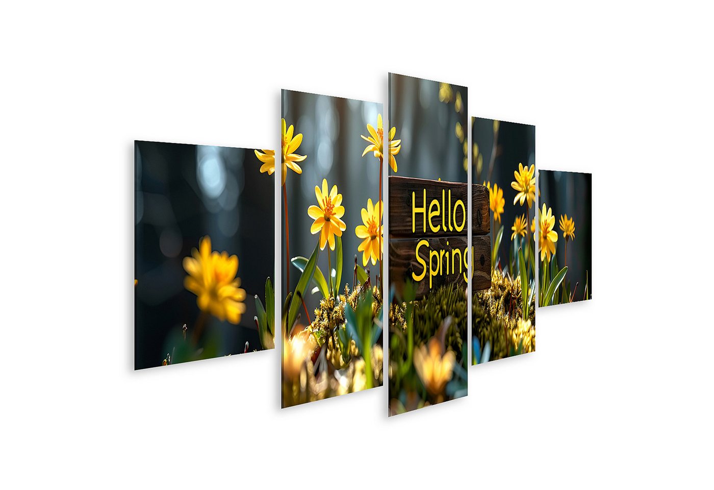 islandburner Leinwandbild Frühlingsäquinoktium: Text enthüllt erwachende Natur auf einer Kartenl von islandburner