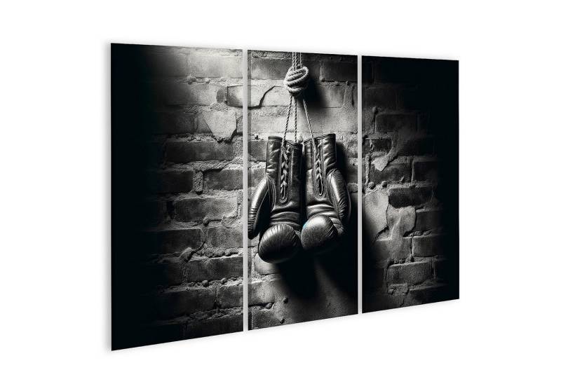 islandburner Leinwandbild Gebrauchte Boxhandschuhe an Seil von islandburner