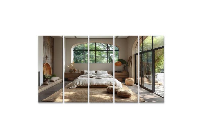 islandburner Leinwandbild Groäes, zentrales Schlafzimmerbett mit angrenzendem Fenster als Wandbi islandburner Leinwandbild Groäes, zentrales Schlafzimmerbett mit angrenzendem Fenster als Wandbi von islandburner