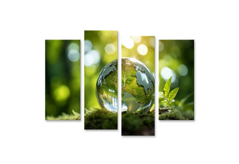 islandburner Leinwandbild Grüner Baum in Glühbirne - Symbolbild für erneuerbare Energie Wohnzimm von islandburner