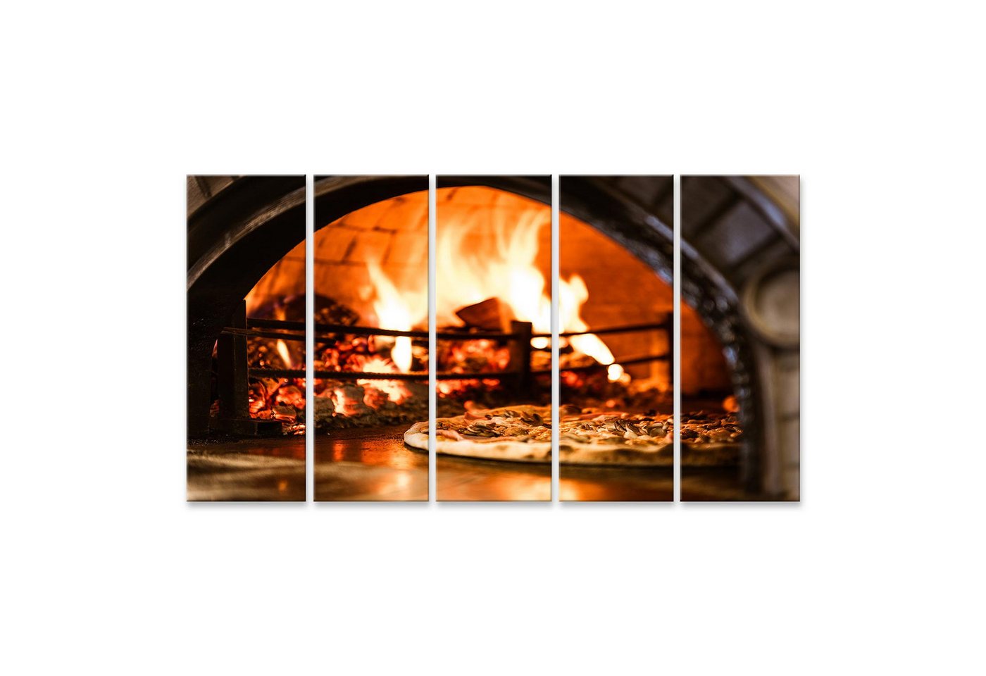 islandburner Leinwandbild Heiße Flammen Pizza ofen Döner Bude Pizzeria Imbiss Italiene Bilder von islandburner