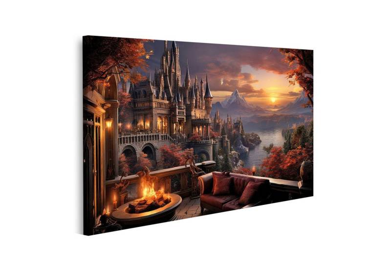 islandburner Leinwandbild Herbstsonnenuntergang im magischen Schloss Wandbild islandburner Leinwandbild Herbstsonnenuntergang im magischen Schloss Wandbild von islandburner