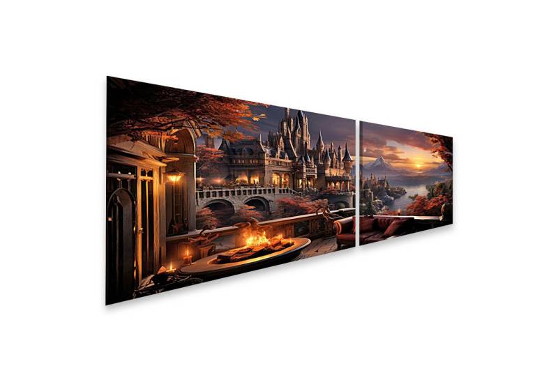 islandburner Leinwandbild Herbstsonnenuntergang im magischen Schloss Wandbild islandburner Leinwandbild Herbstsonnenuntergang im magischen Schloss Wandbild von islandburner