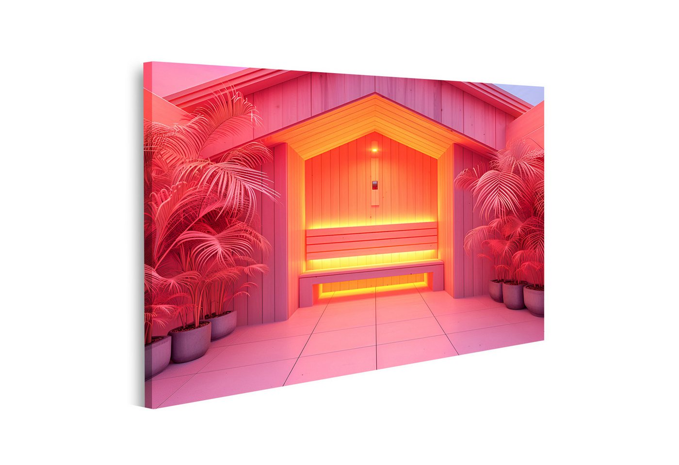 islandburner Leinwandbild Innenraumdesign: Technologisches Infrarot-Sauna-Spa-Konzept Wandbild W von islandburner